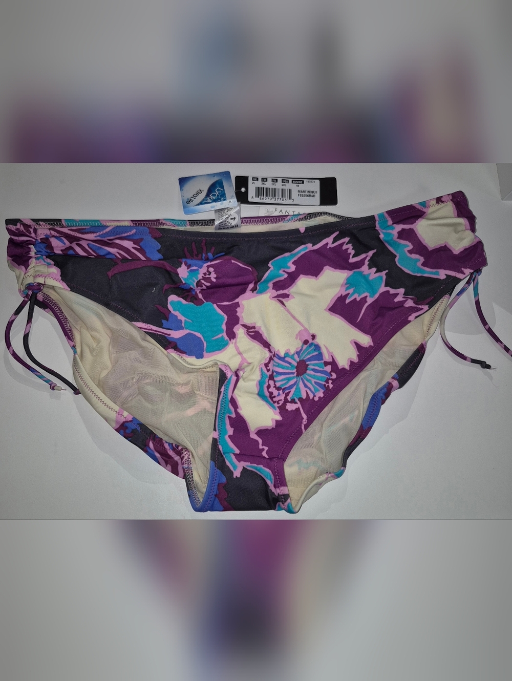 Fantasie Purple Teal Cream Floral Bikini Bottoms